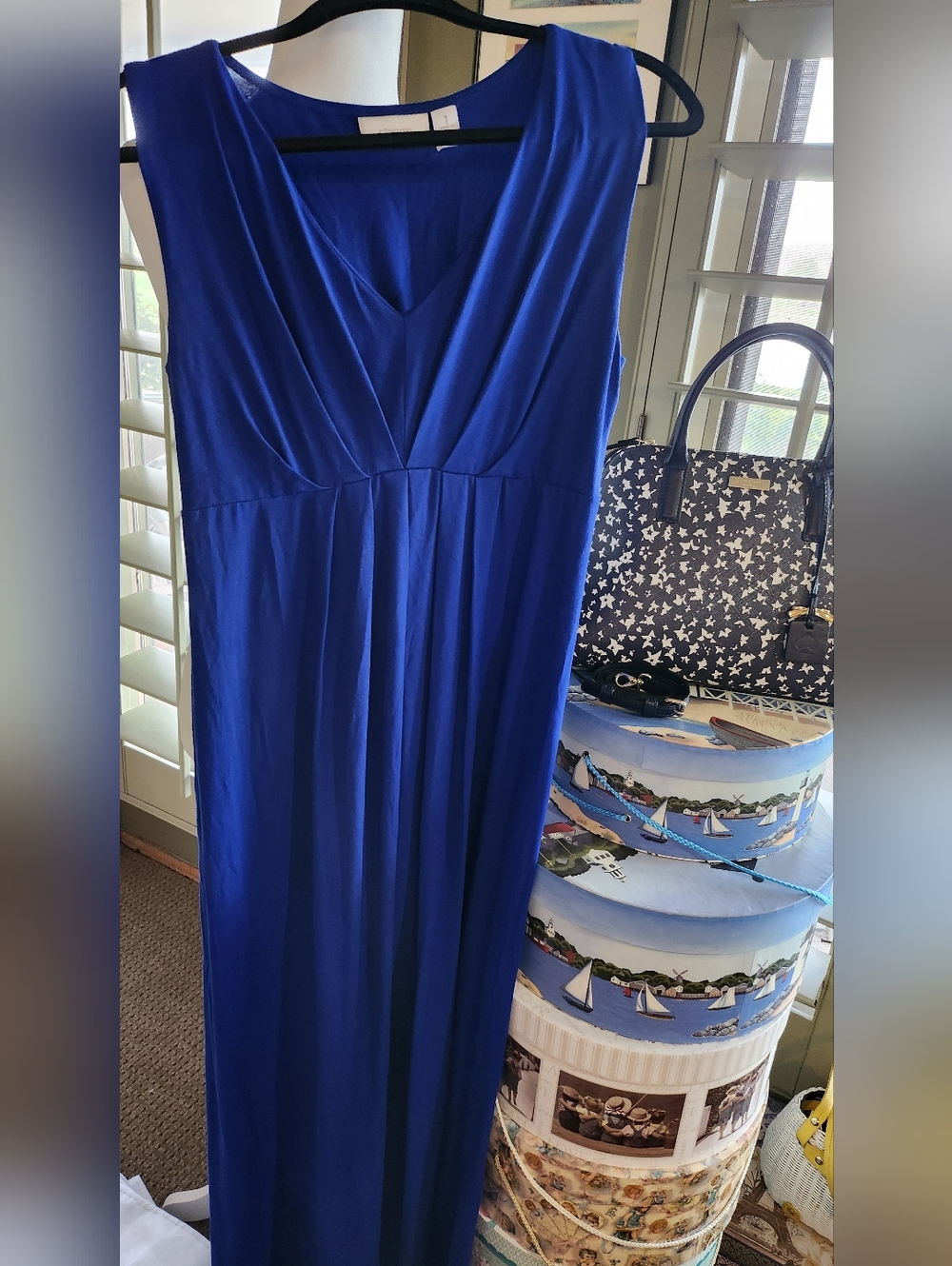 CHICO'S BLUE MAXI DRESS IN SOFT STRETCH FABRIC CHICO'S SIZE 1/SMALL